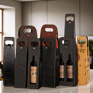 Elegant Red Wine Gift Box – Double Bottle Wine Tote with Open Window | Reusable Skeleton Wine Bag for Parties, Gifting & Events