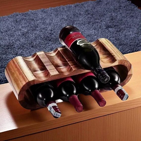 Wooden Wine Double Wine Rack Solid Wood Double Wine Rack: Modern