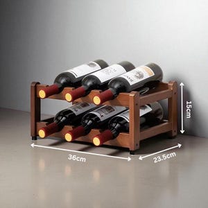 Solid Wood Wine Rack: Stackable Tabletop Bar & Champagne Bottle Holder