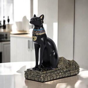 Anubis & Bastet Cat Wine Rack – Egyptian Gods Resin Bottle Holder, Bar ...