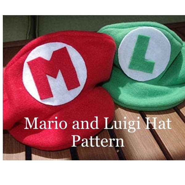 Mario and Luigi Inspired Hat PDF Pattern- Instant Download