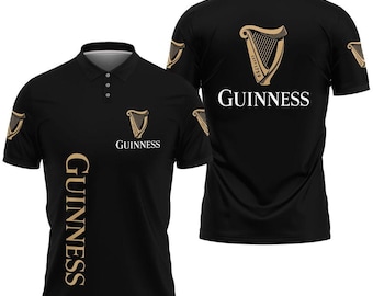 Guinness Polo Shirt, Guinness Button-Up Short Sleeve Shirt, Guinness AOP Polo Shirt, Guinness Shirt for men women