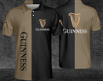 Polo Guinness, camisa de manga corta con botones Guinness, polo Guinness AOP, camiseta Guinness para hombre y mujer
