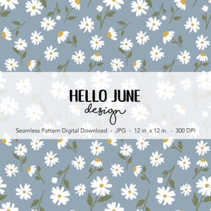 Cute Daisy Digital Seamless Pattern