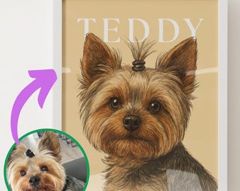 Retrato de mascota personalizado: Arte personalizado de mascotas a partir de una foto (descarga digital)