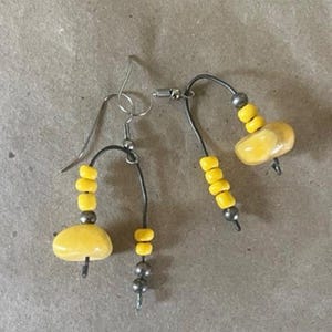 Yellow Bobby Earrings - Reclaimed Jewelry