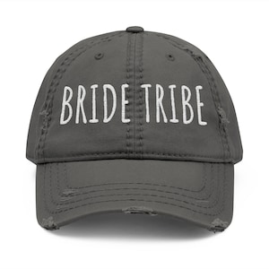 Bridal Party Distressed Dad Hat: Bride Tribe Embroidered Cap