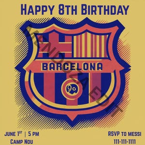 Faire-part d'anniversaire FC Barcelone
