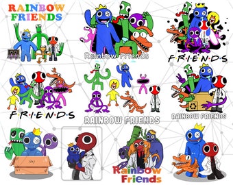 Rainbow Friends Png Bundle, Rainbow Friends For Kids Birthday Png, Digital Download Png