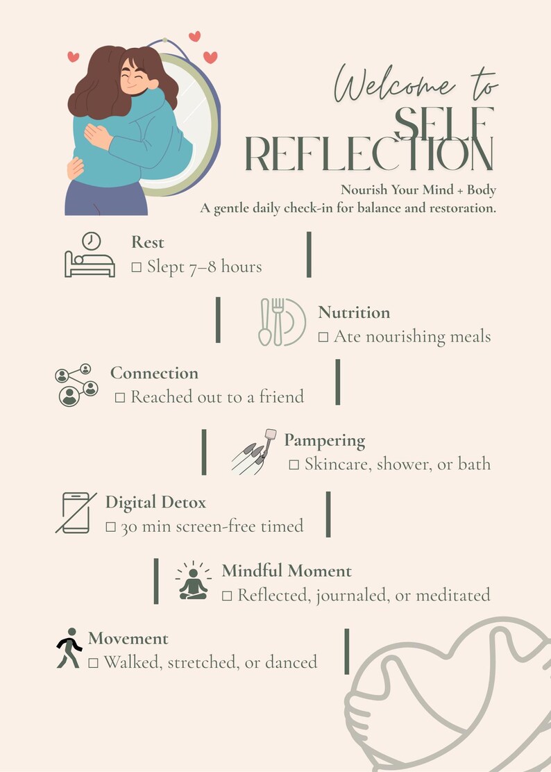 Mindful Routine Essential | Daily Self Care Checklist & Wellness ...