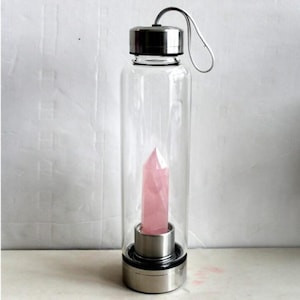 Rose Quartz Crystal Water Bottle