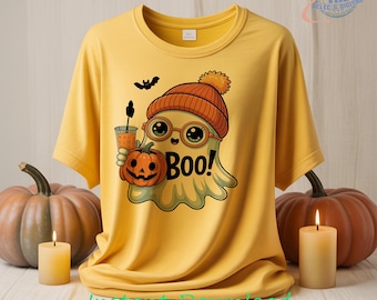 Ghost Coffee PNG – Design per la stagione spettrale di Halloween (download digitale)