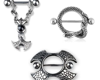 Nipple Piercing Nipple Piercing Nipple Shield Breast Piercing Snake Chain Pendant Z166