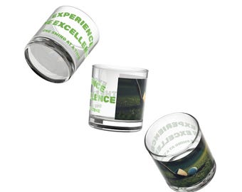 Golfing Rocks Glass - Elegant Sports Bar Decor, Golf Gift