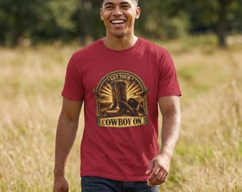 Cowboy Boots Graphic Tee, Country Western Rodeo Shirt, Unisex Cotton T-Shirt