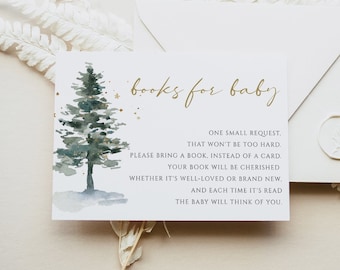 Book Request Card, Winter Books For the Baby, Enclosure Cards, Editable Instant Download