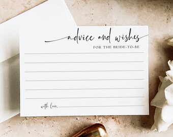 Advice for the Bride | Wedding Advice and Wishes Card | Bridal Shower Bachelorette Games | Boho Wedding Template | Editable Template