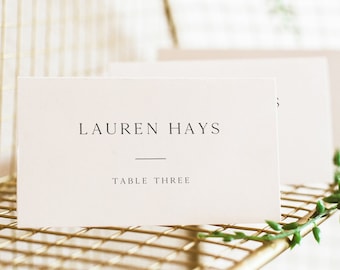 Modern Place Card Template, Minimalist Place Card, Wedding Place Cards Printable, Table Name Cards, Editable Instant Download