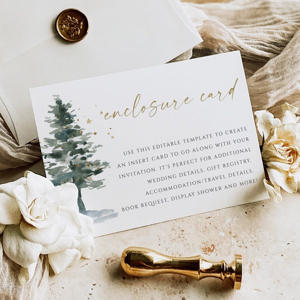 Rustic Enclosure Card Template | Modern Wedding Invite Insert | Wedding Insert | Printable Enclosure Card | Editable Invitation Insert Card