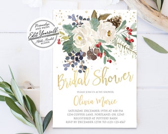Winter bridal shower invitations | Etsy