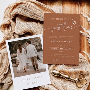 Reception Party Invitation | Happily Ever After Party Invite | Boho Wedding Elopement Announcement Card | Reception Invite