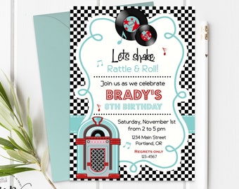 50s Invitation Etsy