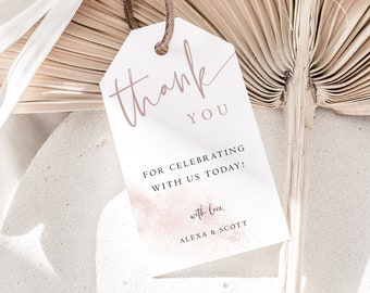 Thank You Tags, Bridal Shower Favor Tags, Minimalist Wedding Gift Tags, Digital Download, Editable Text