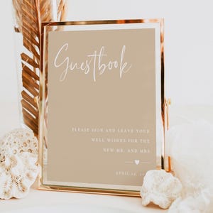 Wedding Guest Book Sign Template | Please Sign Guestbook Sign Corjl | Minimalist Guest Book Table Sign Printable