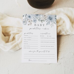 Karte mit Baby-Vorhersagen und Ratschlägen, Babyparty-Spiele, Baby-Mädchen oder Baby-Junge, selbstgemacht, druckbar, 100 % bearbeitbarer Text, SOFORTIGER DOWNLOAD