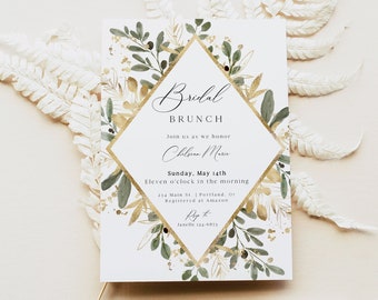 Bridal Brunch Invitation Printable, Bridal Luncheon Invites, Bridesmaid Brunch, Editable Text, Corjl, Digital Download