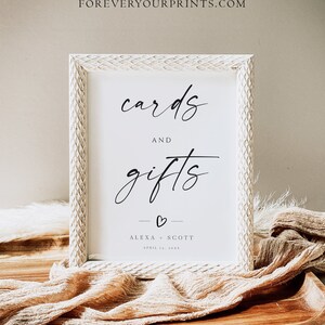 Cards and Gifts Sign Printable, Modern Minimalist Wedding Sign, Baby Shower Sign, Bridal Shower Gift Sign, Retirement Party Instant