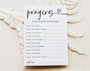 Prayers for Baby Card | Gender Neutral Baby Shower | Modern Baby Shower | Well Wishes for Baby | Boho Baby Shower | Baby Keepsake