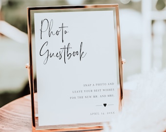 Photo Guest Book Sign | Wedding Guestbook Sign | Photo Guestbook Printable | Personalized Wedding Signage | Corjl