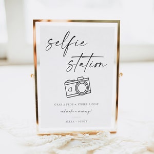 Photo Booth Sign Printable, Wedding Photo Booth Template, Selfie Station Sign, Instant Download