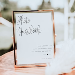 Minimalist Hochzeit Foto Gästebuch Zeichen | Foto Gästebuch Schild | Modernes minimalistisches Hochzeitsschild | Druckbares Foto Gästebuch Schild