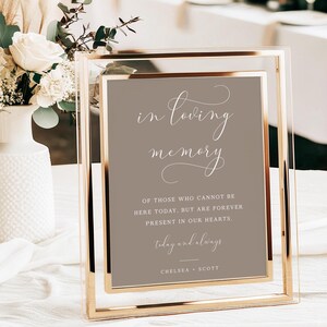 In Loving Memory Sign, Printable In Loving Memory Sign for Wedding, Minimalist Memorial Sign, In Memory Sign Modern, Editable Template