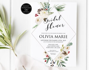 Winter bridal shower invitations | Etsy