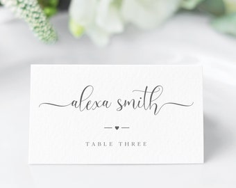 Modern Place Card Template, Minimalist Place Card, Wedding Place Cards Printable, Table Name Cards, Editable Instant Download