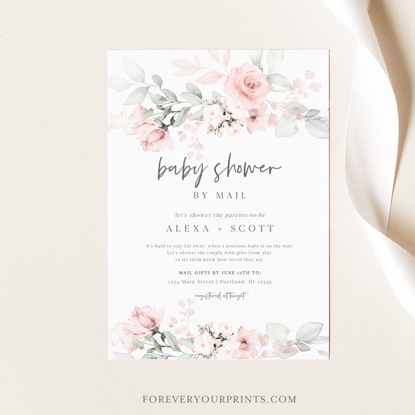Baby Shower by Mail Template, Social Distancing Baby Shower Invites, Editable Invitation, TRY BEFORE You BUY