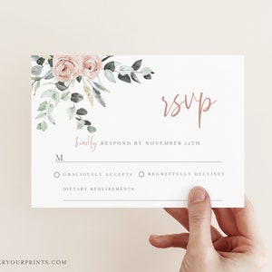 Wedding RSVP Reply Card Template, Printable RSVP Card, Minimalist Rsvp Card, Wedding Response Card, Editable Instant Download