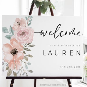 Baby Shower Welcome Sign Template, Baby Shower Decor, Printable, Editable Instant Download image 1