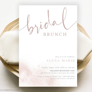 Bridal Brunch Invitation, Brunch and Bubbly Bridal Shower Invite, Minimalist Bridal Shower Evite, Printable Instant Download DIY