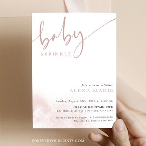 Baby Sprinkle Invitation Girl | Blush Baby Sprinkle Invite | Baby Brunch Evite | Edit Yourself | Digital Download