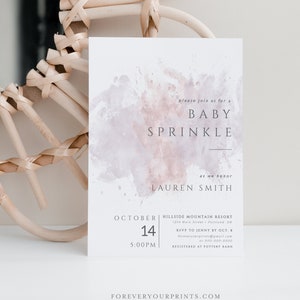 Baby Sprinkle Invitation Girl, Baby Sprinkle Invite Template, TRY BEFORE You BUY, Edit Yourself, Instant Download