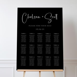 Classic Seating Chart Template, Modern Wedding Seating Plan, Printable, Corjl, INSTANT Download