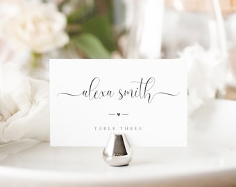 Place Card Template, Wedding Name Cards, Wedding Table Decor, 100% Editable, Folded, TRY BEFORE You BUY, Instant Download