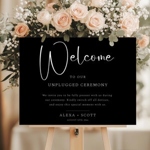 Unplugged Ceremony Sign, Modern Wedding Welcome Sign Printable, Unplugged Ceremony Wedding Sign, Wedding Decor, Unplugged Wedding Sign