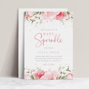 Baby Sprinkle Invitation | Custom Baby Shower Invite for Girl | Personalized Second Baby Shower | Printable Baby Sprinkle Card