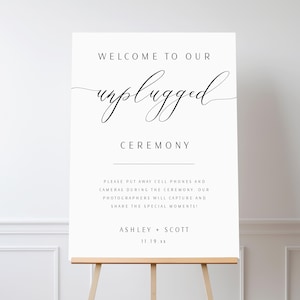 Unplugged Ceremony Sign, Modern Wedding Welcome Sign Printable, Unplugged Ceremony Wedding Sign, Wedding Decor, Unplugged Wedding Sign