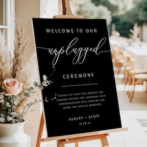 Unplugged Ceremony Sign, Modern Wedding Welcome Sign Printable, Unplugged Ceremony Wedding Sign, Wedding Decor, Unplugged Wedding Sign